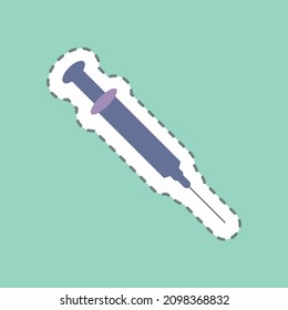 Sticker Injection - Line Cut - Simple illustration,Editable stroke,Design template vector, Good for prints, posters, advertisements, announcements, info graphics, etc.