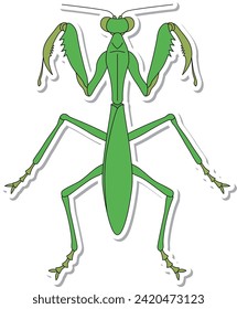 Sticker insecto icono de un solo elemento mantis de oración