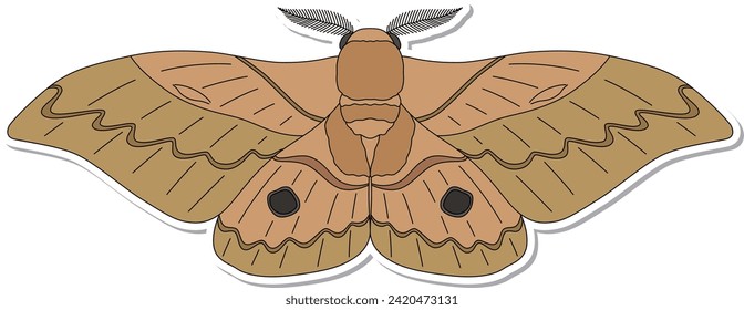 Sticker insect single item icon moth