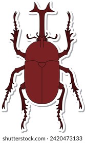 Sticker insect single item icon beetle male