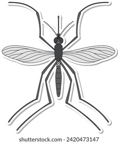 Sticker insecto de un solo elemento mosquito