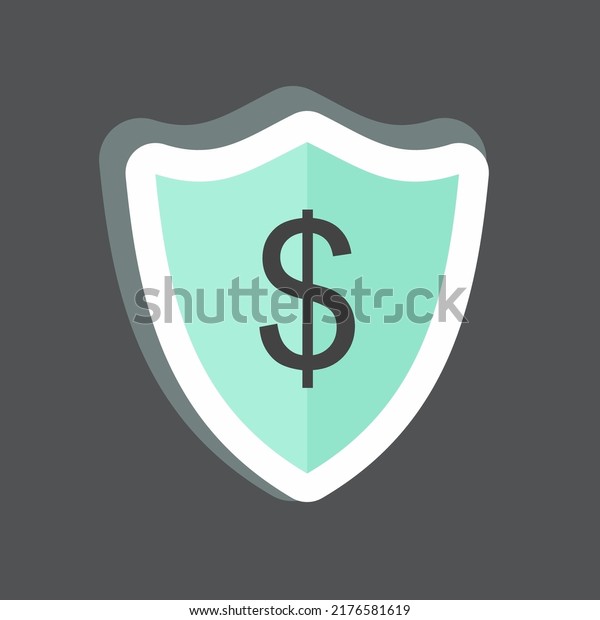 Sticker Insurance. suitable for digital web\
symbol. simple design editable. design template vector. simple\
symbol illustration