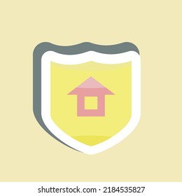 Sticker Insurance. suitable for education symbol. simple design editable. design template vector. simple illustration