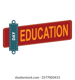 Sticker International Day of Education, vector illustration