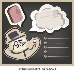 Sticker with internet meme in hat for everyday expressions in social media, chat, messages, mobile and web apps, internet communication.