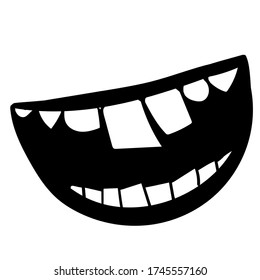 Sticker Jagged Teeth Vector Smile On Stock Vector (Royalty Free ...