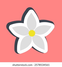 Sticker jasmine. Beautiful flowers elements.
