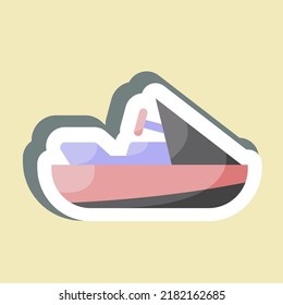 Sticker Jet Ski. suitable for Education symbol. simple design editable. design template vector. simple illustration