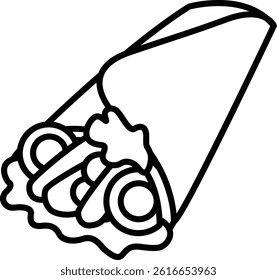 sticker of kebab with cartoon style