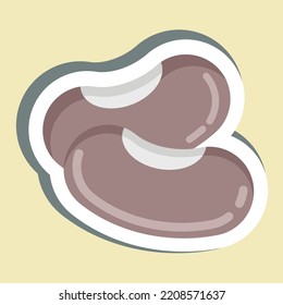 Sticker Kidney Beans. suitable for Nuts symbol. simple design editable. design template vector. simple illustration