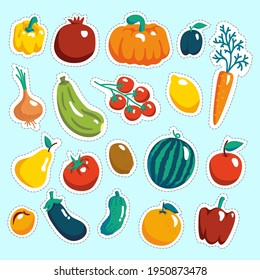 Sticker for kids. Fruit and vegetables