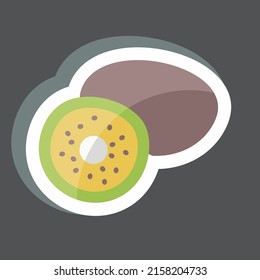Sticker Kiwi. suitable for Fruits and Vegetables symbol. simple design editable. design template vector