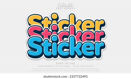 Sticker label 3d editable text effect