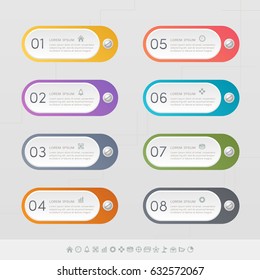 Sticker label with business icons set