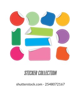 sticker and label collection vector design