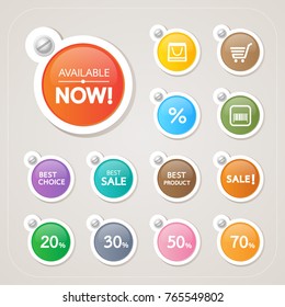 Sticker label colorful set