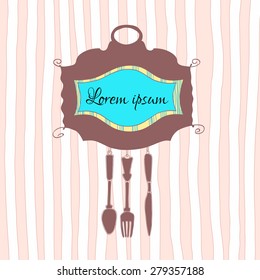 Sticker and label design for food packaging and kitchen utensils. Vector illustration