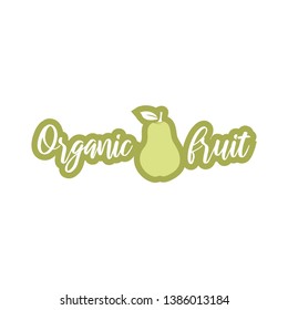 Sticker or label with fruit pear