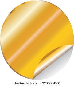 STICKER LABEL GOLD 3D VECTOR