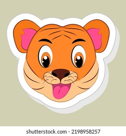 Sticker or label of Happy Tiger.