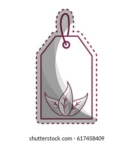 sticker label with leaves inside