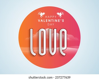 Adesivo ou rótulo com texto de amor no fundo da noite romântica para a celebração feliz do Dia dos Namorados.