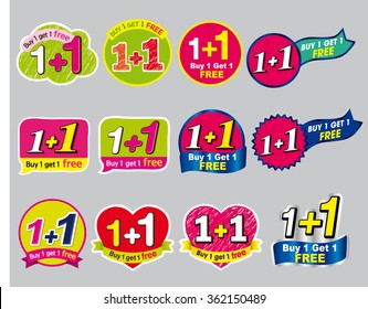 Sticker or label for marketing campaign, Buy 1 Get 1 Free