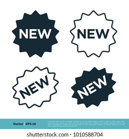 Sticker Label New Icon Vector Logo Template Illustration Design. Vector EPS 10.