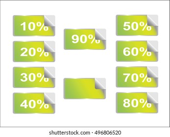 Sticker and label set for attach product to sale