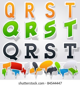 Sticker or label style alphabet