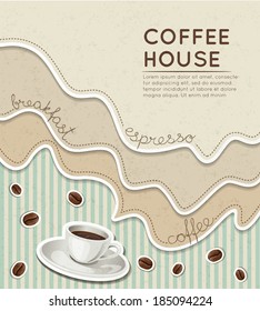 Sticker label style coffee background 