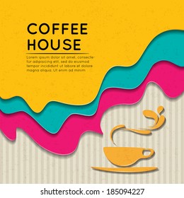 Sticker label style coffee background 