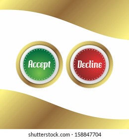 sticker label tag accept and decline