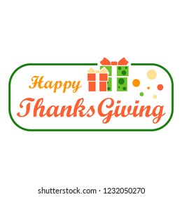 sticker or label for thanksgiving day, thanksgiving logo vector
