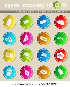 sticker and label vector icons for user interface design