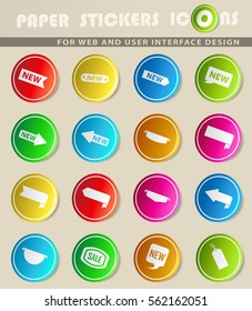 sticker and label vector icons for user interface design