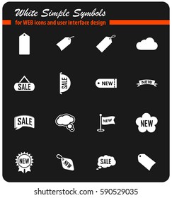 sticker and label vector icons for user interface design