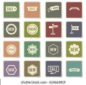 sticker and label vector icons for user interface design