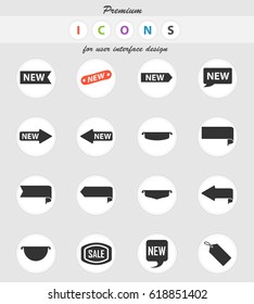 sticker and label vector icons for user interface design
