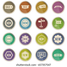 sticker and label vector icons for user interface design