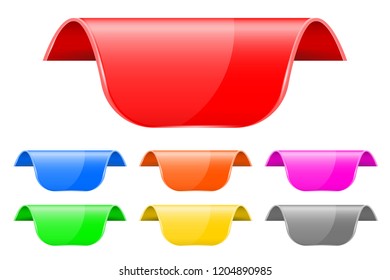 Sticker labels. Colored 3d set. Vector illustration isolated on white background
