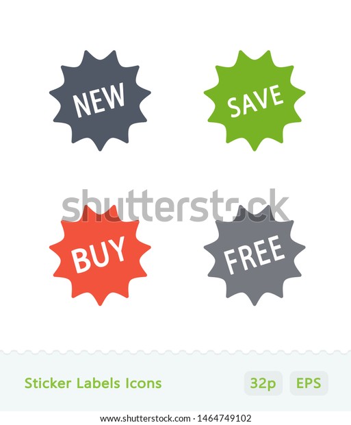 Sticker Labels Sticker Icons Set 4 Stock Vector (Royalty Free ...
