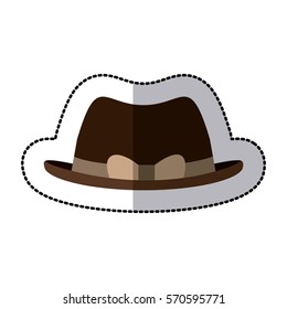 sticker lace brown hat with bow retro design