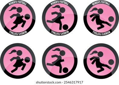 Sticker Lady Soccer Run, Shot and Slide Football Ball