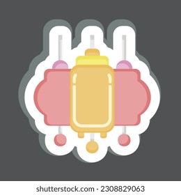 Sticker Lantern. related to Chinese New Year symbol. simple design editable