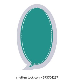 sticker large oval frame callout dialogue vector illustration
