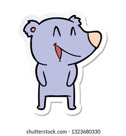 Sticker Laughing Bear Cartoon Stock Illustration 1378390400