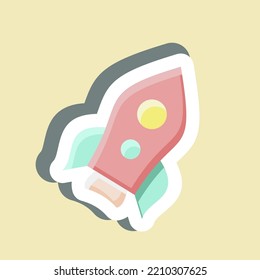 Sticker Launch. suitable for Startup symbol. simple design editable. design template vector. simple illustration