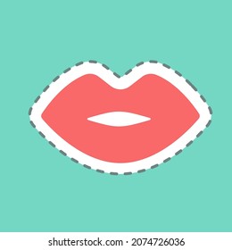 Sticker Leaf - Line Cut - Simple illustration, Editable stroke, Design template vector, Good for prints, posters, advertisements, announcements, info graphics, etc.