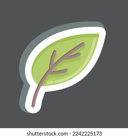 Sticker Leaf. related to Flora symbol. simple illustration. plant. Oak. leaf. rose